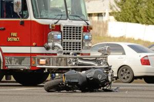 emergency responders at scene of motorcycle accident