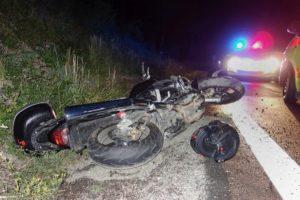 police respond to motorcycle accident at night