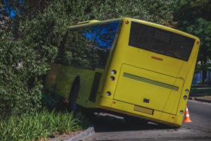 runaway bus veered off road into tree