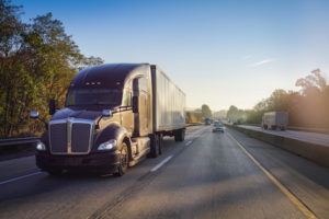 semi truck on road