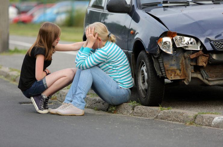 a mother and daughter after an accident