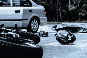 motorcycle accident in road