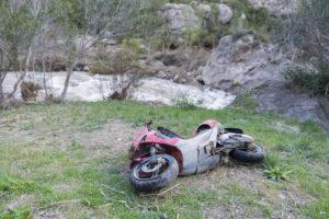 crashed moped