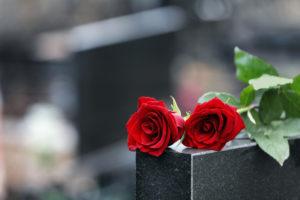 roses on a grave