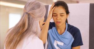 soccer player with head injury