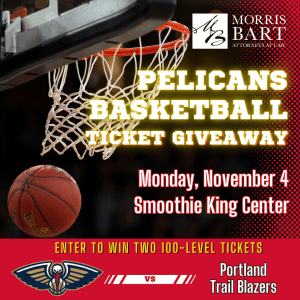 Morris Bart Pelicans vs. Trail Blazers Ticket Giveaway