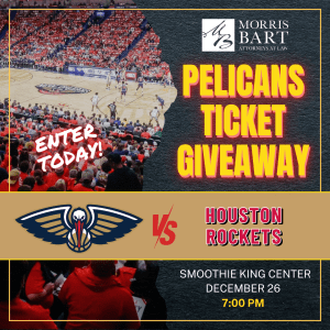 Morris Bart Pelicans vs. Rockets Ticket Giveaway